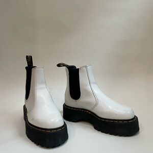 Dr. Martens White Leather Ankle Boots